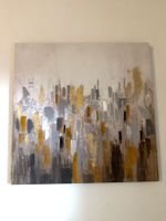Abstrakte Wandmalerei Gold und Grau guter Zustand