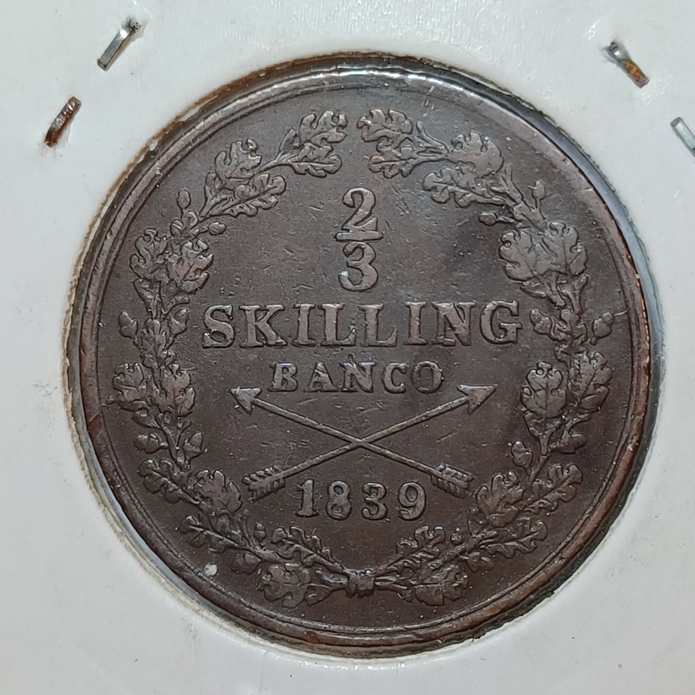Tutti le monete: 2/3 Skilling 1839 Schweden – Usato da Pfäffikon ZH venduto da Welt_Muenzen 1