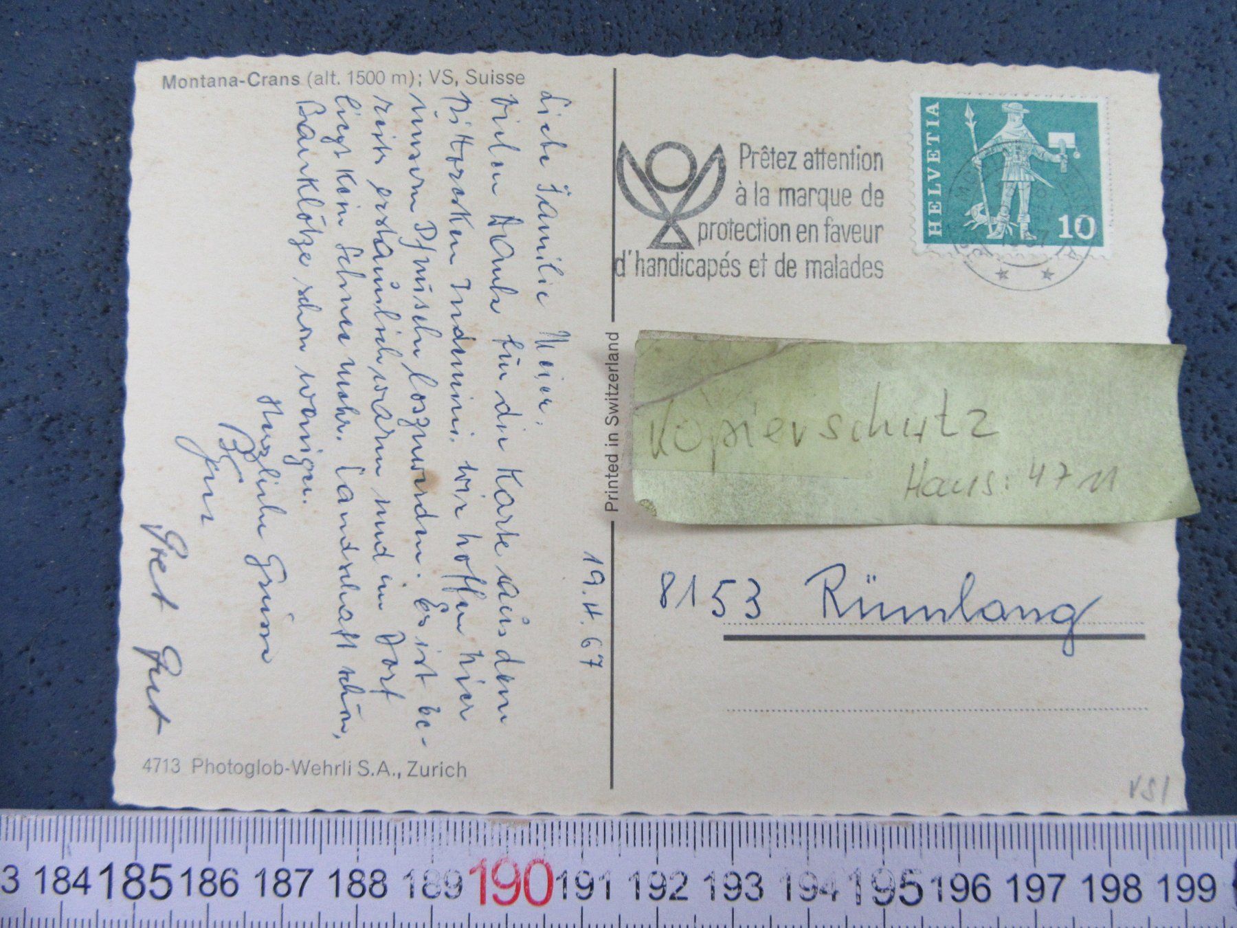 Cartoline postali: MONTANA-CRANS VS AK 1967 – Usato da Ettingen venduto da Hausi4711 1