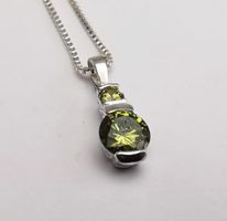 Designer Kette Silber 925 Anhänger Olivin Peridot zu Nile