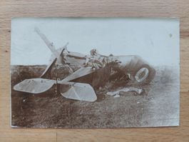 Echtfotokarte Abgeschossenes Flugzeug