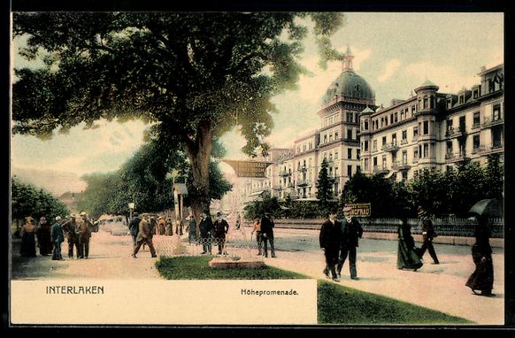 Cartoline postali: AK Interlaken, Höhepromenade – Usato da Berlin venduto da bartko-reher