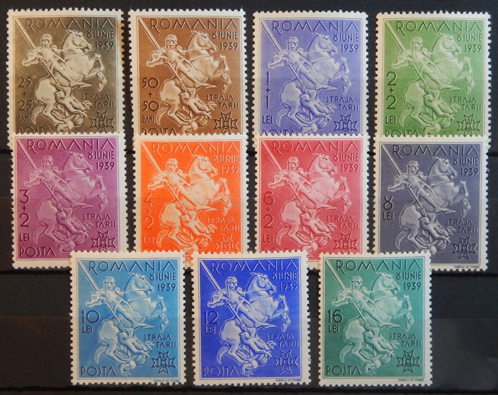Tutti i francobolli: Rumänien Kat. 598-608 ** 1939 – Usato da Zürich venduto da Muehlekauf