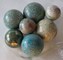 7x Unikate japan. RAKU Keramik Klangkugeln Meditation Kugeln