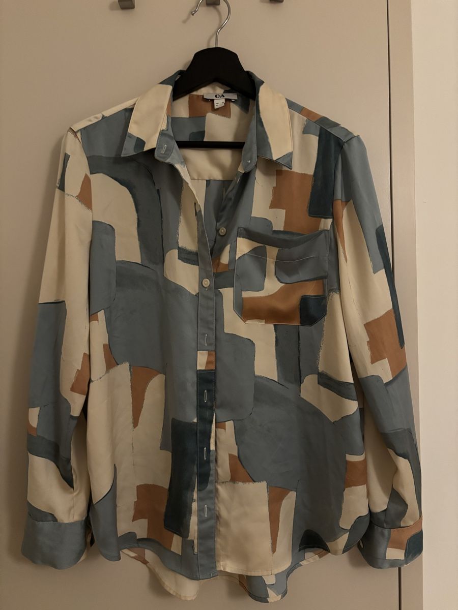 C&A Camicette: C&A Bluse Langarm Gr. 38 Abstract Print Sommerlich – Nuovo (secondo la descrizione) da Arbon venduto da Viktoriaa