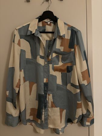 C&A Bluse Langarm Gr. 38 Abstract Print Sommerlich 