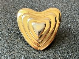 ✨Margaretha Ley Goldfarbe Herz-ESCADA-Brosche/Pin