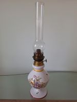 Petrollampe Keramik mit Blumenmuster Vintage