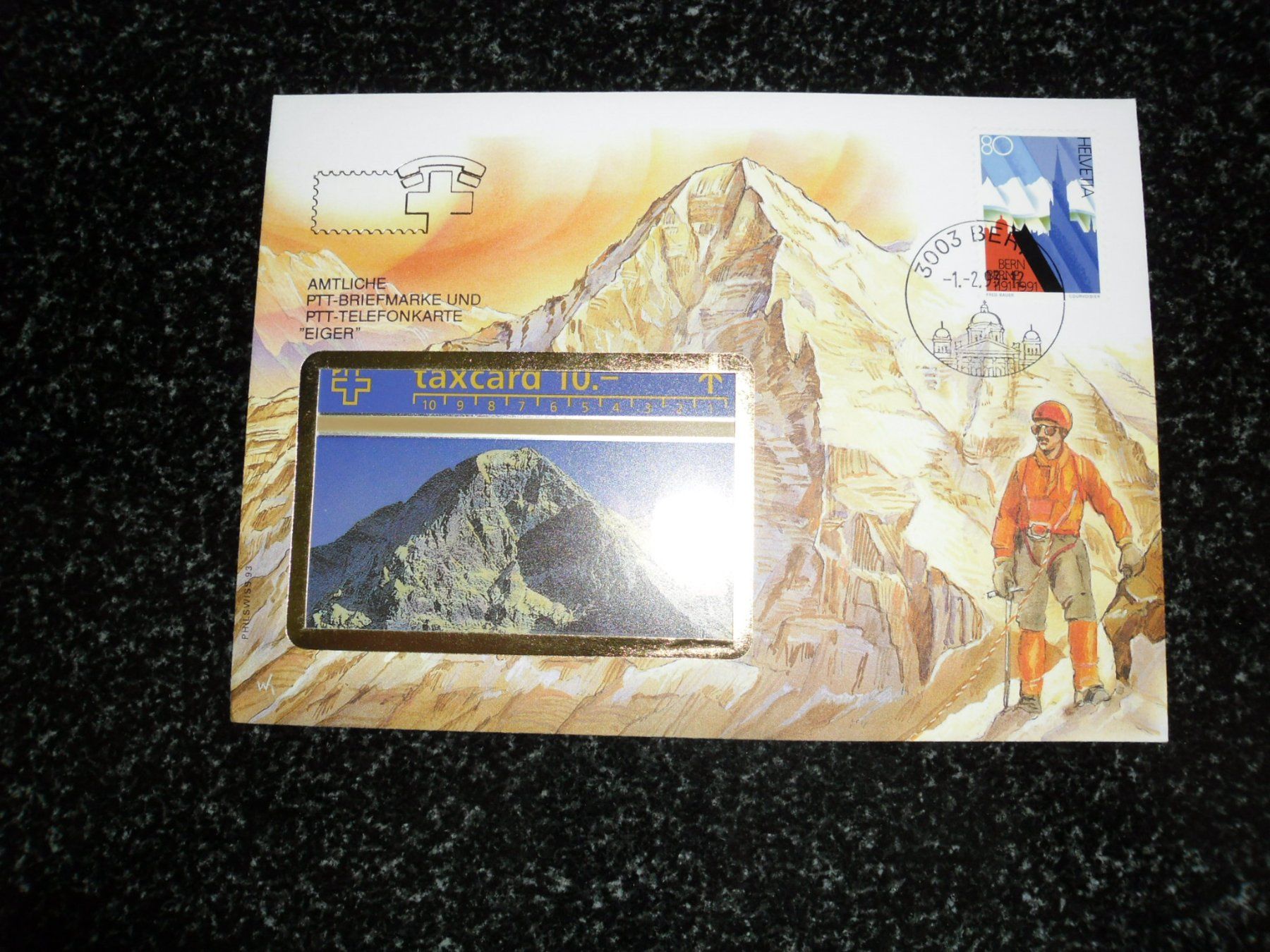 Tutti i francobolli: Eiger/Mönch und Jungfrau, 3 Telefonkarten Briefe – Usato da Ebikon venduto da bowito 1