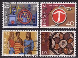 Satz SBK-Nr. 656-659 (Sonderpostmarken 1981) gestempelt