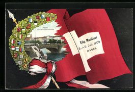 Basel, Mittlere Rheinbrücke, Wappen, Fl
