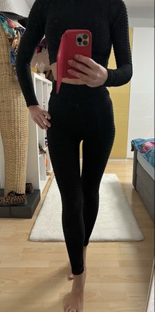 Schwarzes Sport Set, Top und leggins XS/S wie Neu!