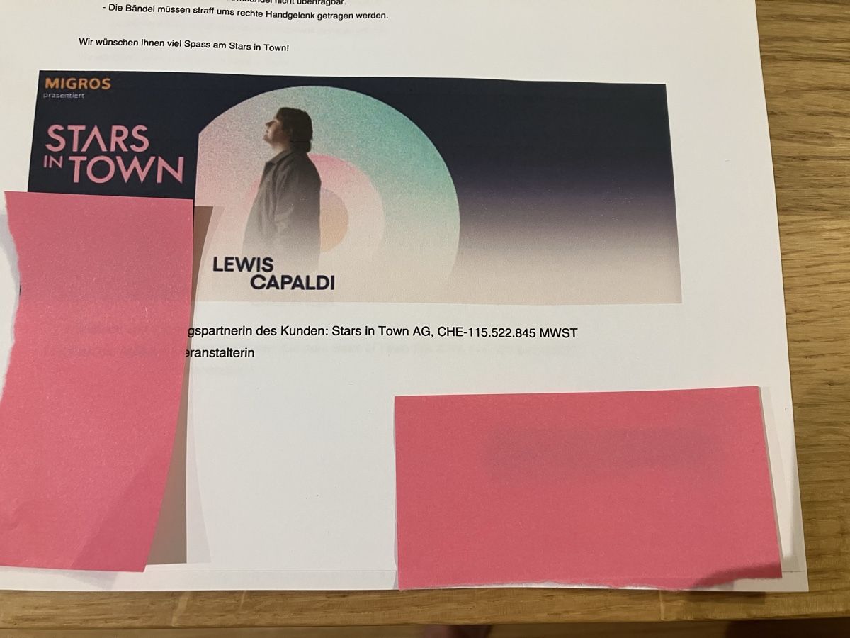 Biglietti: Lewis Capaldi Stars in Town Ticket neu – Nuovo e nell'imballaggio originale da Rotkreuz venduto da ConnyHuber02