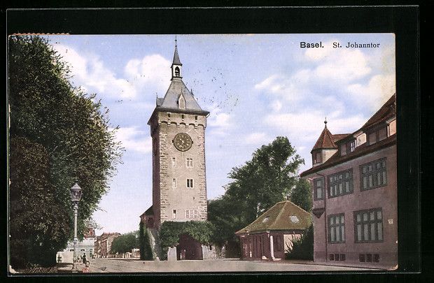 Cartoline postali: AK Basel, St. Johanntor, 1921 – Usato da Berlin venduto da bartko-reher