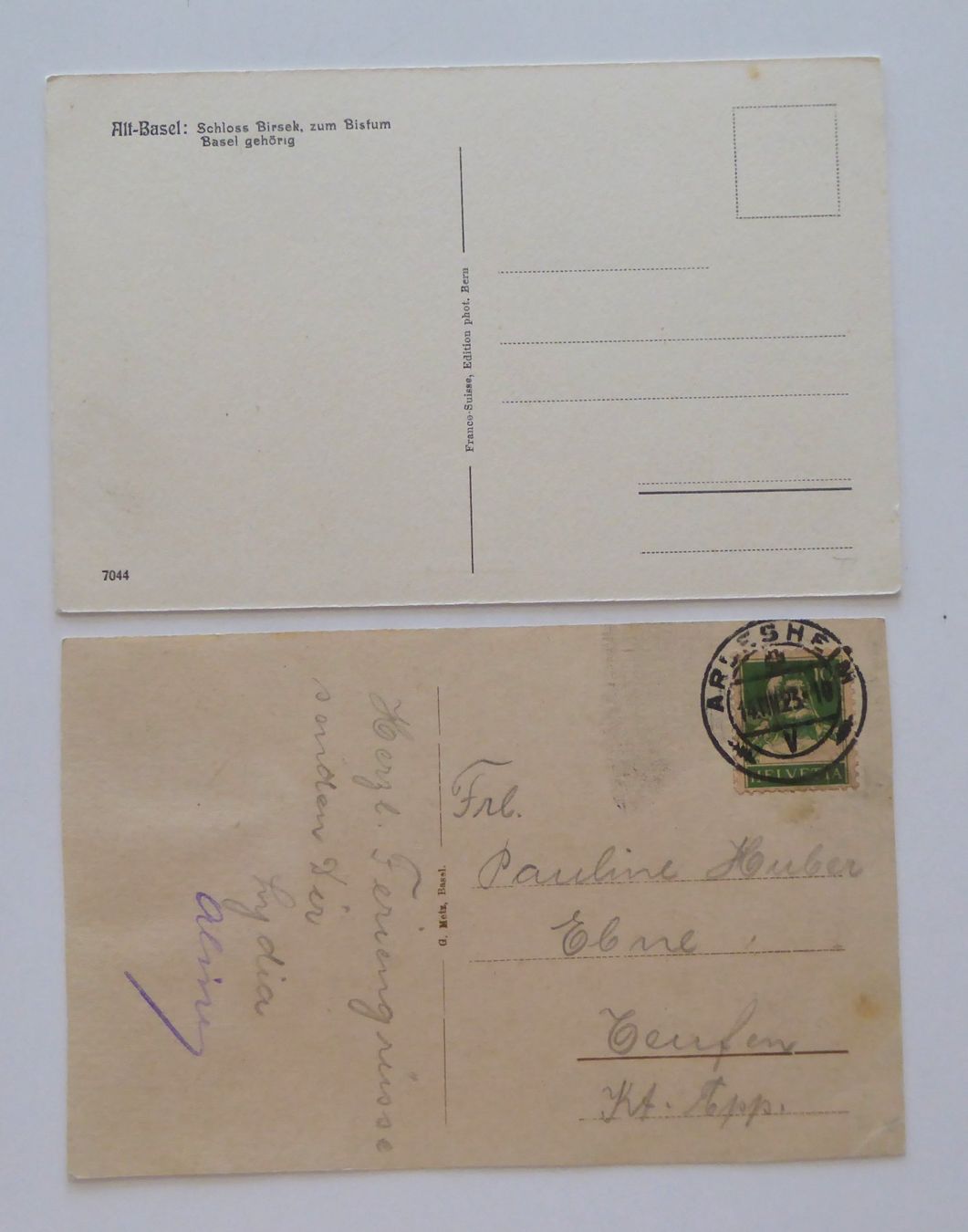 Cartoline postali: Arlesheim Schloss Birseck mit dem Dom – Usato da Aesch BL venduto da Kauri1 1