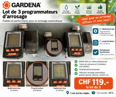 💦 Lot de 3 programmateurs d’arrosage GARDENA – CHF 119.–