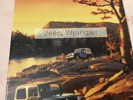 Jeep Wrangler Faltprospekt 4 Seiten deutsch/französisch 1996