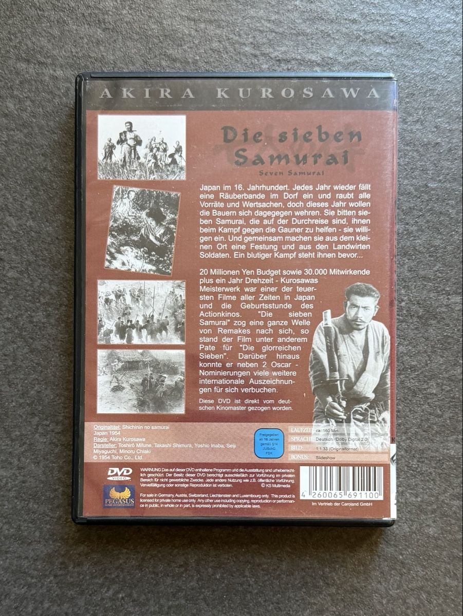 Tutti i DVDs: Die sieben Samurai DVD Akira Kurosawa – Usato da Zürich venduto da cENS0R 1