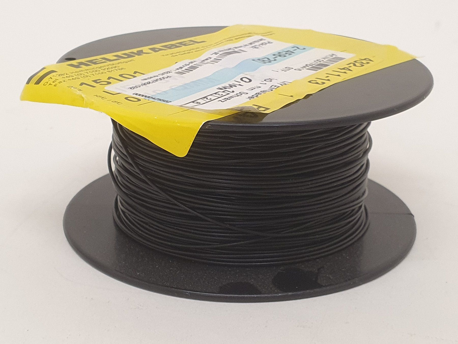 Kabel: Litze, Kabel Einzelader HELUKABEL 0.10 mm2, Schwarz 100 m – Neu und originalverpackt aus Aegerten von taxidermo