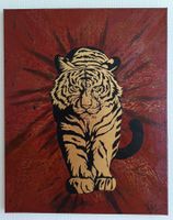 Goldener Tiger – Handgemaltes Acrylbild, Unikat