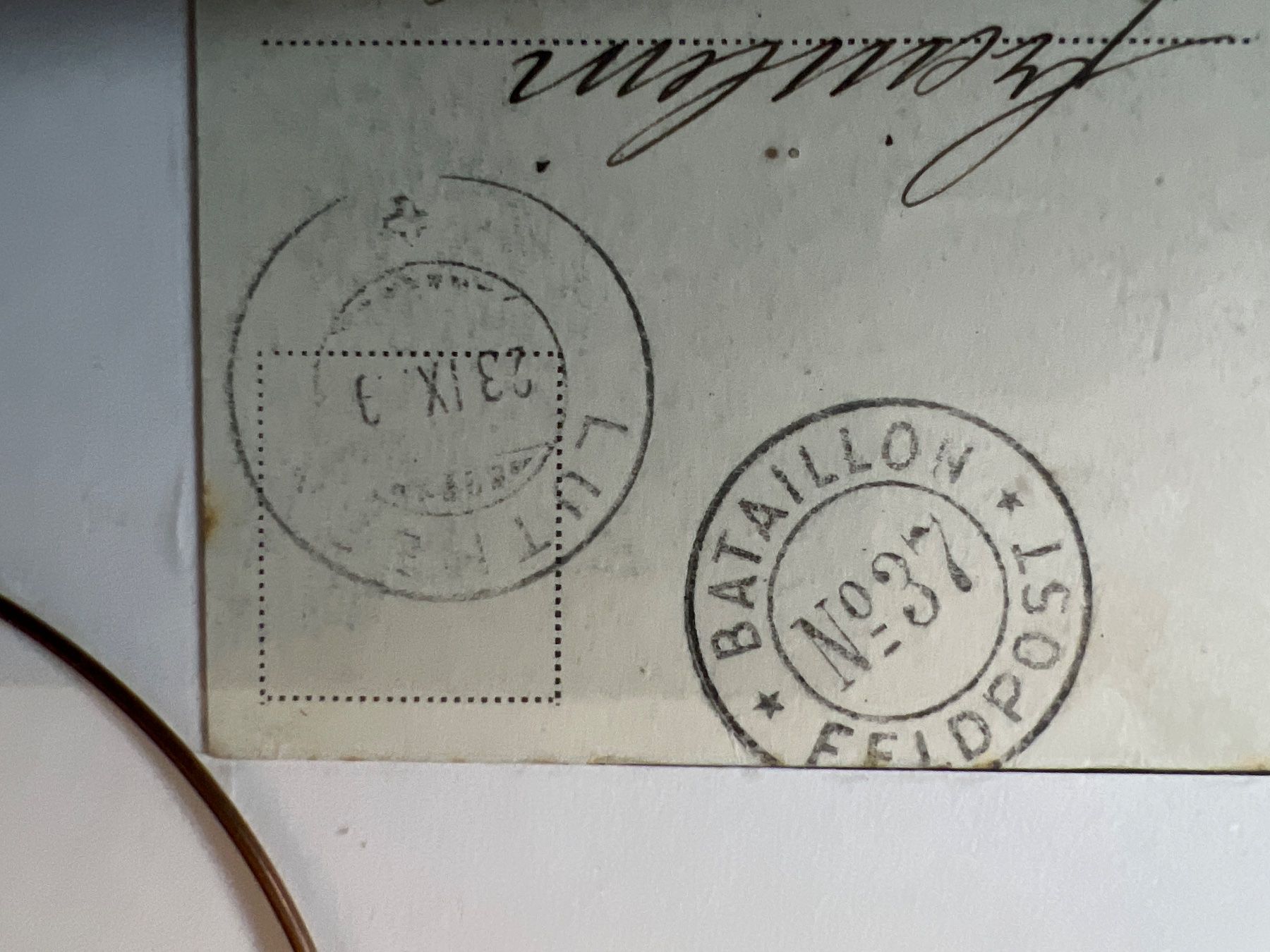Cartoline postali: Feldpost von 1899 Batallion 37 – Usato da Thun venduto da IBT1 2