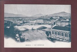 GENEVE - Vue générale - Publicité au dos