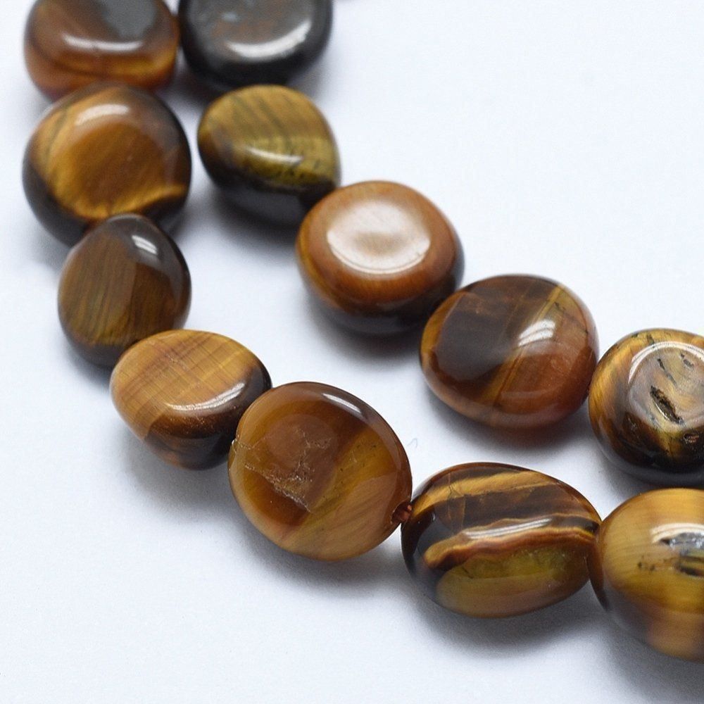 Edelsteine: Tigerauge Nuggets 8-10mm, 1 Strang – Neu (gemäss Beschreibung) aus Alpnachstad von perlengaby