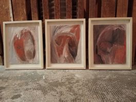 Vintage Triptychon 1962 abstrakt signiert Zürich