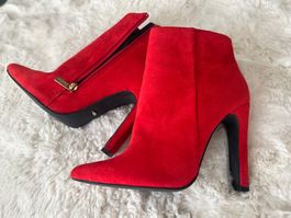 Rote Wildleder Stiefeletten, Grösse 38, neuwertig