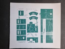 PETER HUBER LITHOGRAPHIE SIGNIERT KÜNSTLERPROBE