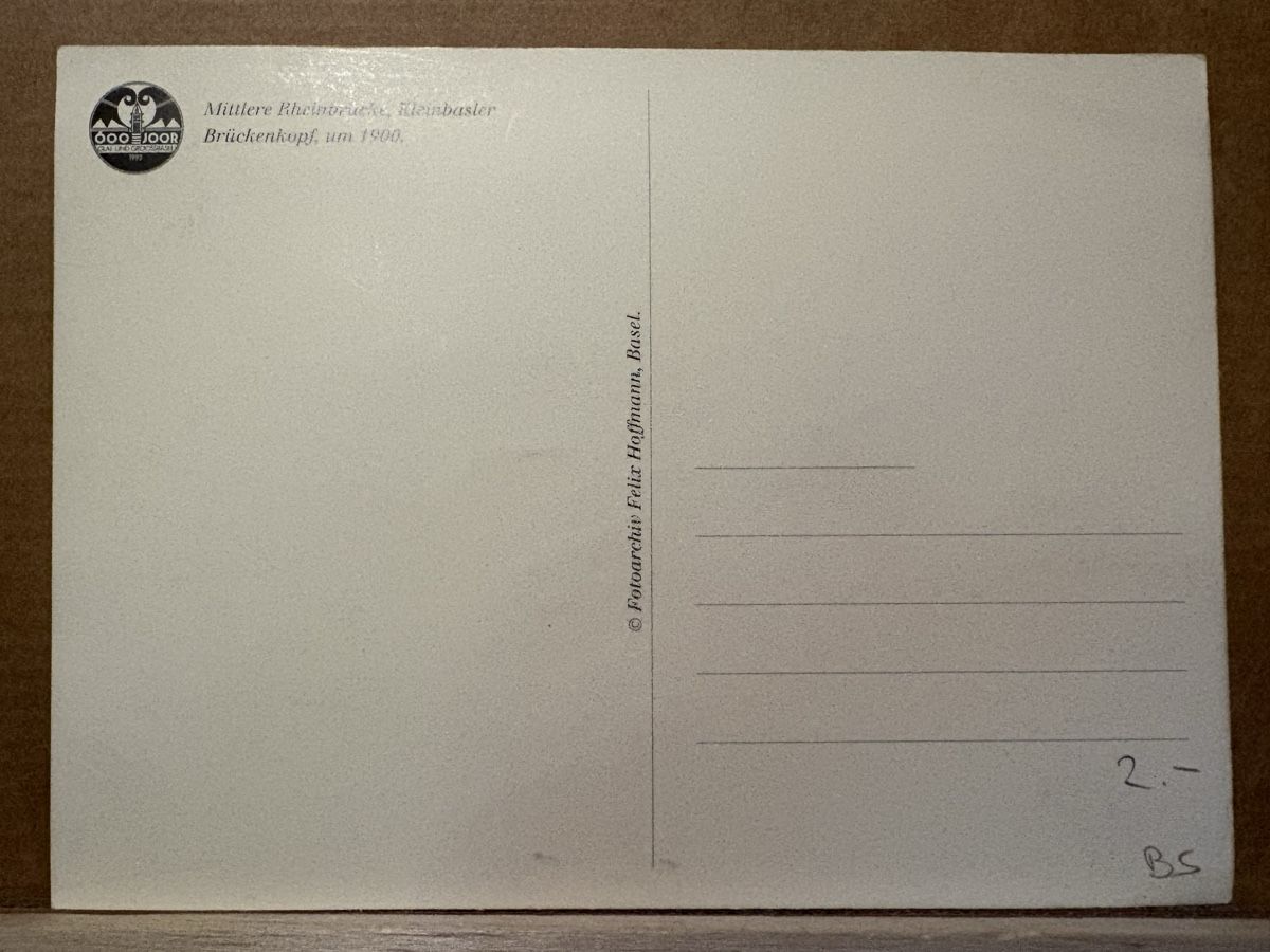 Cartoline postali: AK von Basel Mittlere Rheinbrücke – Usato da Rümlang venduto da Kartenpost1 1