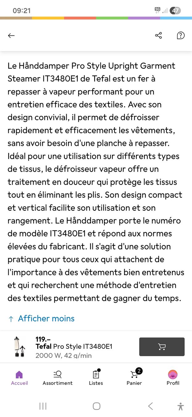 Tefal Ferri da stiro: TEFAL Pro Style IT 3480E1 – Nuovo (secondo la descrizione) da Yverdon-les-Bains venduto da enzine 2
