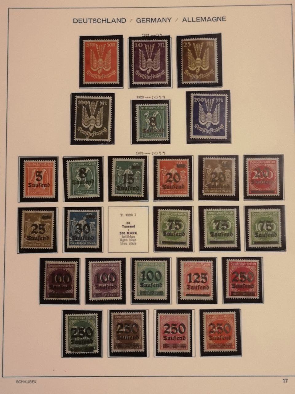Tutti i francobolli: Deutsche Briefmarken 1920-1923. 10 Seiten. – Usato da Bern venduto da Yunkom 3