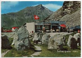 JULIER-PASSHÖHE Kiosk Auto Werbung Tabak Marlboro Gauloises