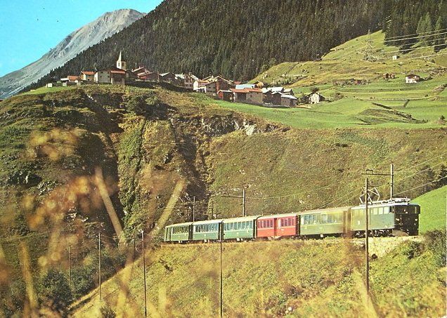 Ansichtskarten: ALBULABAHN oberhalb BERGÜN mit LATSCH – Neu (gemäss Beschreibung) aus Jona von philajona