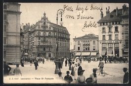 AK Lausanne, Place St. Francois, 1909