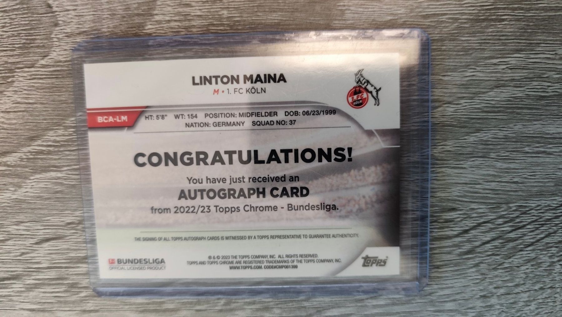 Topps Cartes à collectionner: Topps Chrome 22/23 Linton Maina mit Autogramm – D'occasion à St. Gallen par RudyundFloydCards 1