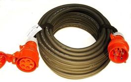 50m Qualitäts Gummi Verlängerungskabel CEE32-5 IP44 5x6mm2