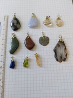 SUPER LOT 11 KLEINE HEILSTEINE ANHÄNGER PYRIT RAUCHQUARZ USW