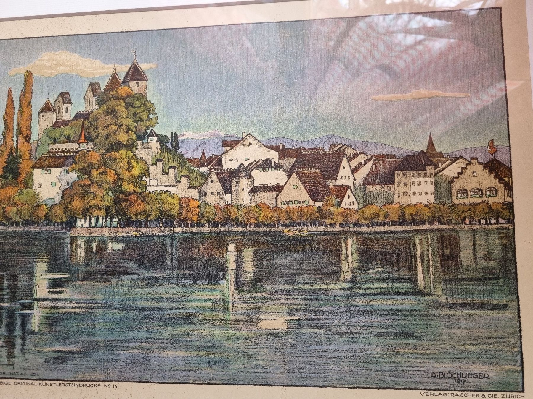 Grafica & Litografie: Original  Rapperswil von A.Blöchlinger 1917 TOP – Usato da Trachslau venduto da post35 4
