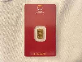 1 gramm Münze Österreich, goldbarren,  Kinebar 999.9