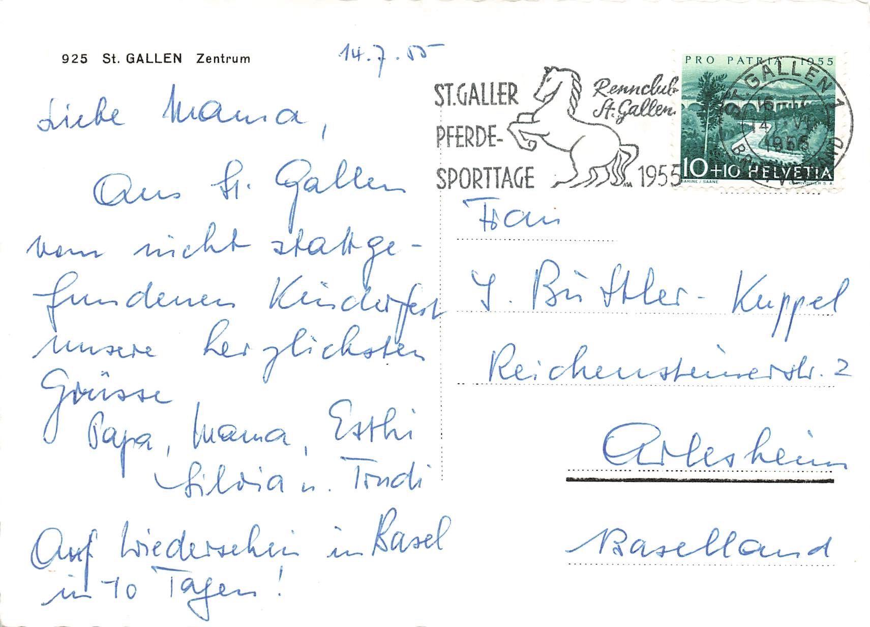 Ansichtskarten: St. Gallen Zentrum (SG) G – Gebraucht aus Biasca von Blenio71 1