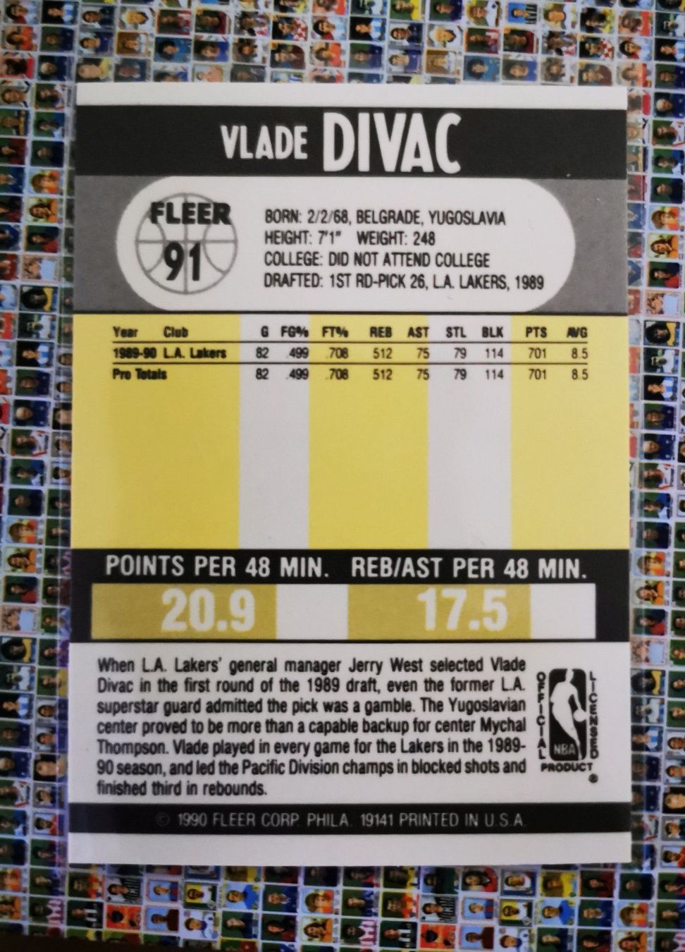 Nba Sammelbilder & Trading cards: Vlade Divac - LA Lakers Card – Gebraucht aus Rotkreuz von Titotesla 1