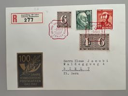 1943 100J. Schw. Postmarken Einges. Briefe mit Vignette