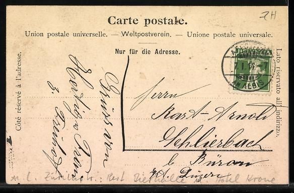 Cartoline postali: Affoltern a. Albis, Zürichstrasse mit R – Usato da Berlin venduto da bartko-reher 1