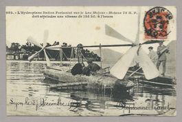 HYDROPLANE FORLANINI LAC MAJEUR 1909 AVIATION-RECORD  MONDE