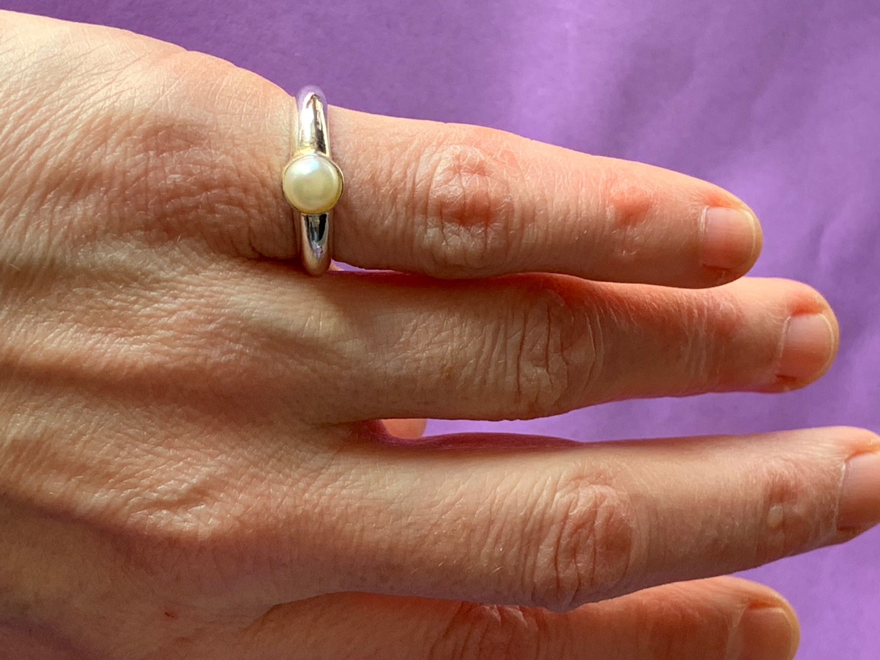 Anelli: Silberner ring mit Perle (54) – Usato da Dittingen venduto da Bellevista 5