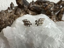 Ohrstecker antik mit Saatperlen  Ø: 2mm  klein u sehr hübsch