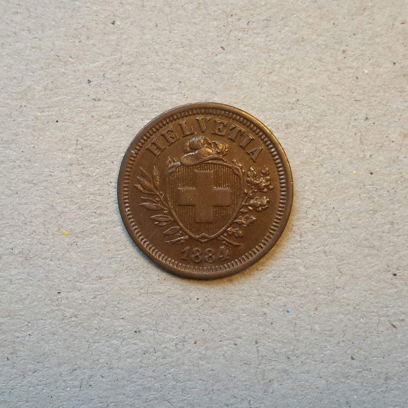 Tutti le monete: 1 Rappen 1884 , Bronze . – Usato da Burgdorf venduto da Olli.34