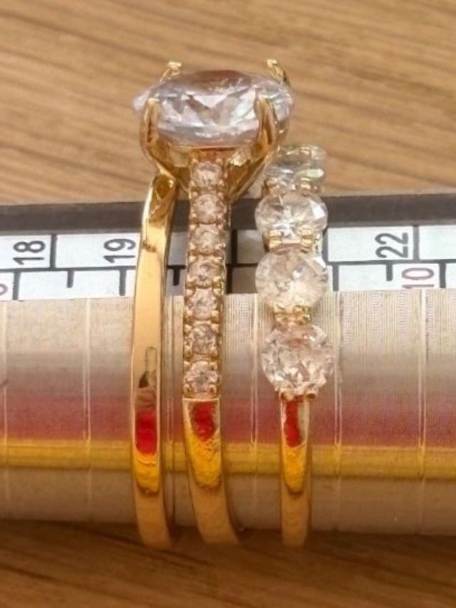 Anelli: Luxus Elegante Trio Gr:19/9 Ring   Farbe: Gold – Nuovo (secondo la descrizione) da Biel-Bienne venduto da Roserosse13 2